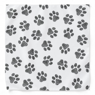 Doodle Paws, Dog Paws, Black Paws Bandana