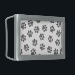 Doodle Paws, Dog Paws, Black Paws Belt Buckle<br><div class="desc">Cute,  fun and adorable pattern with doodle paws in black color on white background. Modern and trendy gift,  perfect for the dog lover in your life.</div>