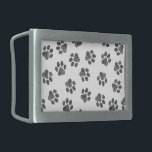 Doodle Paws, Dog Paws, Black Paws Belt Buckle<br><div class="desc">Cute,  fun and adorable pattern with doodle paws in black color on white background. Modern and trendy gift,  perfect for the dog lover in your life.</div>