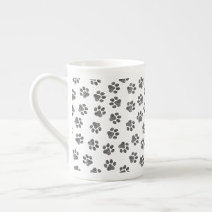 Doodle Paws, Dog Paws, Black Paws Bone China Mug