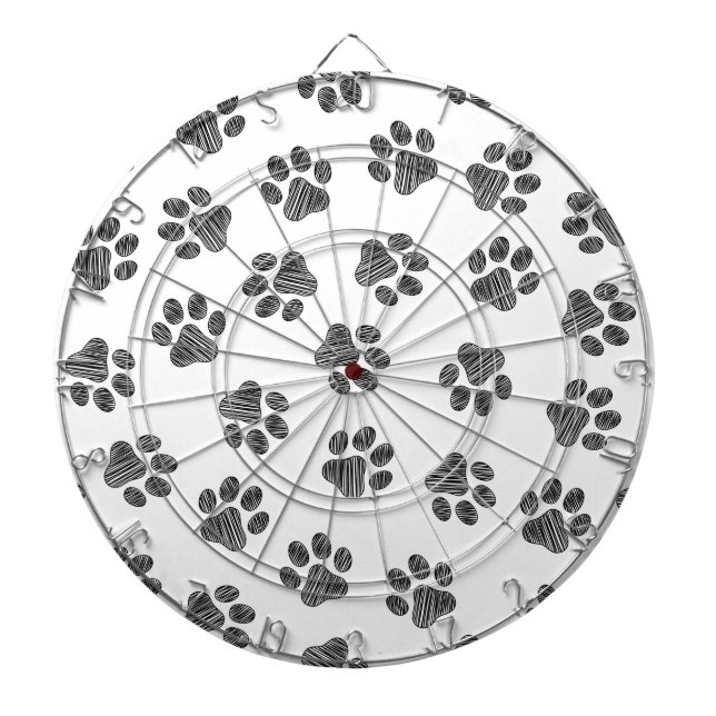 Doodle Paws, Dog Paws, Black Paws Dart Board (Front)