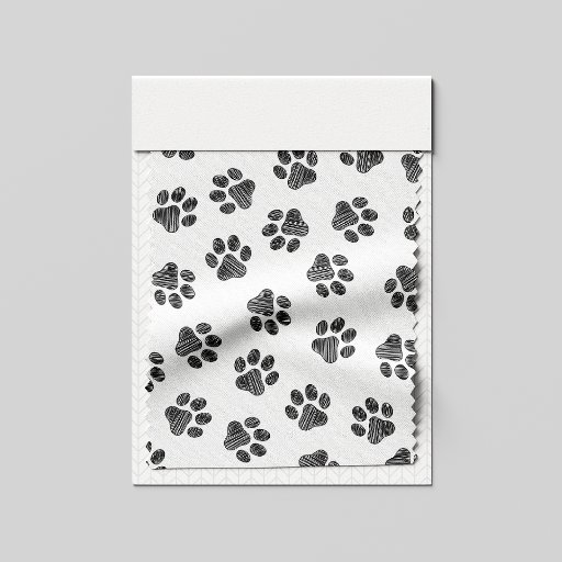 Doodle Paws, Dog Paws, Black Paws Fabric