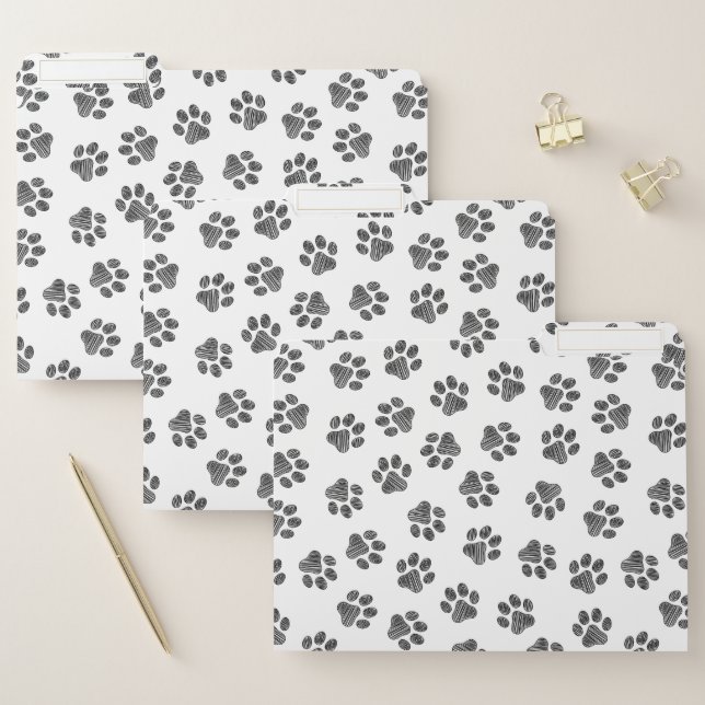 Doodle Paws, Dog Paws, Black Paws File Folder (Set)