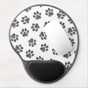 Doodle Paws, Dog Paws, Black Paws Gel Mouse Pad