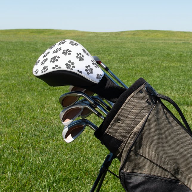 Doodle Paws, Dog Paws, Black Paws Golf Head Cover (In Situ)