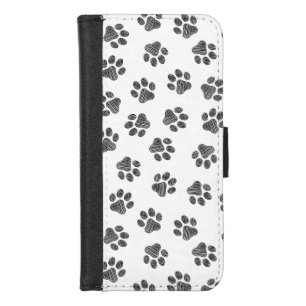 Doodle Paws, Dog Paws, Black Paws iPhone 8/7 Wallet Case