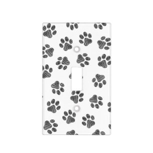 Doodle Paws, Dog Paws, Black Paws Light Switch Cover