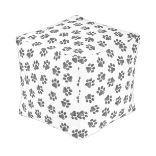 Doodle Paws, Dog Paws, Black Paws Pouf