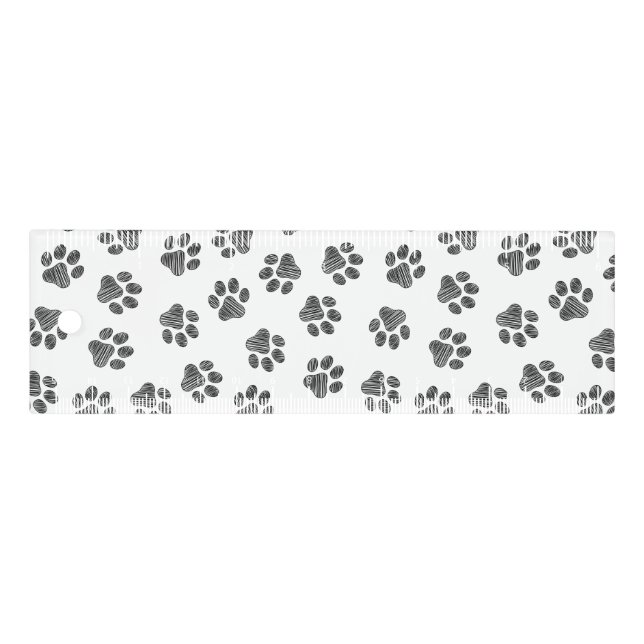 Doodle Paws, Dog Paws, Black Paws Ruler (Front)