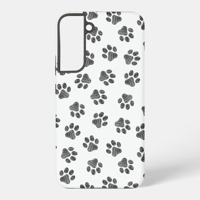 Doodle Paws, Dog Paws, Black Paws Samsung Galaxy Case (Back)