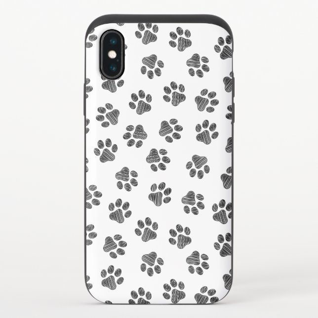 Doodle Paws, Dog Paws, Black Paws Uncommon iPhone Case (Back)