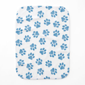 Doodle Paws, Dog Paws, Blue Paws Baby Burp Cloth
