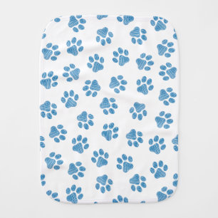 Doodle Paws, Dog Paws, Blue Paws Baby Burp Cloth