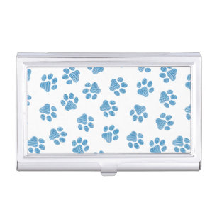 Doodle Paws, Dog Paws, Blue Paws Business Card Case