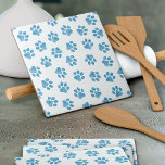 Doodle Paws, Dog Paws, Blue Paws Ceramic Tile