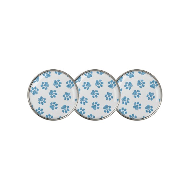 Doodle Paws, Dog Paws, Blue Paws Golf Ball Marker (3 Up)