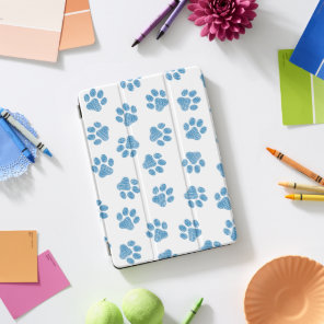Doodle Paws, Dog Paws, Blue Paws iPad Pro Cover