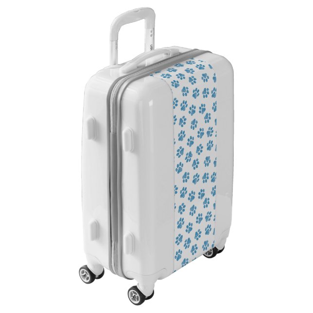 Doodle Paws, Dog Paws, Blue Paws Luggage (Rotated Left)