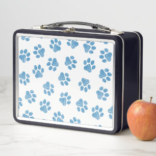 Doodle Paws, Dog Paws, Blue Paws Metal Lunch Box
