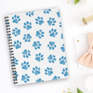 Doodle Paws, Dog Paws, Blue Paws Notebook