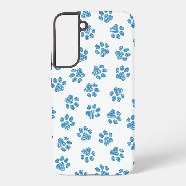Doodle Paws, Dog Paws, Blue Paws Samsung Galaxy Case (Back)