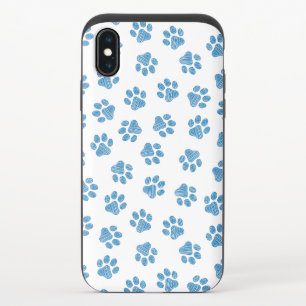 Doodle Paws, Dog Paws, Blue Paws iPhone XS Slider Case