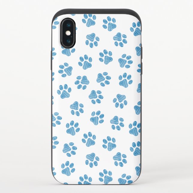 Doodle Paws, Dog Paws, Blue Paws Uncommon iPhone Case (Back)