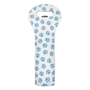 Doodle Paws, Dog Paws, Blue Paws Wine Bag