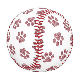 Doodle Paws, Dog Paws, Burgundy Paws Baseball