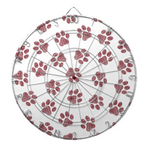 Doodle Paws, Dog Paws, Burgundy Paws Dart Board