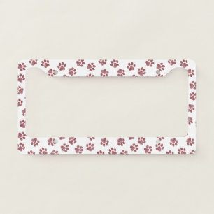 Doodle Paws, Dog Paws, Burgundy Paws License Plate Frame