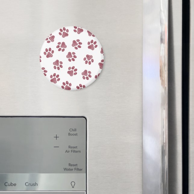 Doodle Paws, Dog Paws, Burgundy Paws Magnet (In Situ (Fridge))