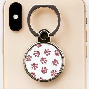 Doodle Paws, Dog Paws, Burgundy Paws Phone Ring Stand