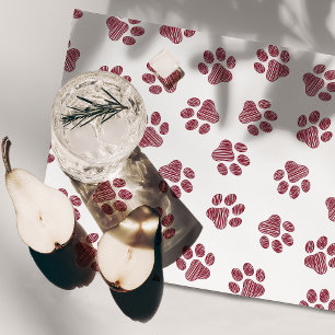 Doodle Paws, Dog Paws, Burgundy Paws Placemat