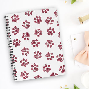 Doodle Paws, Dog Paws, Burgundy Paws Planner