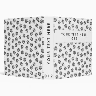 Doodle Paws, Dog Paws, Cat Paws, Black Paws 3 Ring Binder