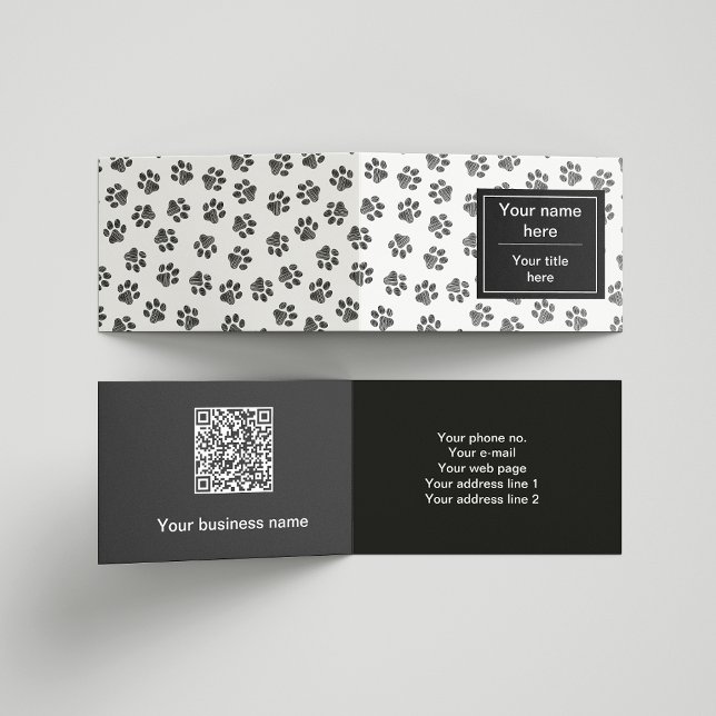 Doodle Paws, Dog Paws, Cat Paws, Black Paws Business Card (Creator Uploaded)