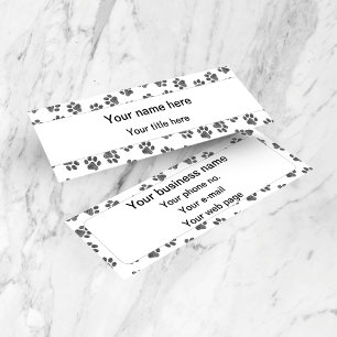 Doodle Paws, Dog Paws, Cat Paws, Black Paws Mini Business Card