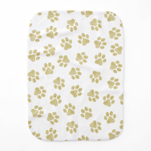 Doodle Paws, Dog Paws, Gold Paws Baby Burp Cloth