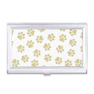 Doodle Paws, Dog Paws, Gold Paws Business Card Case