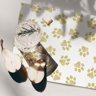 Doodle Paws, Dog Paws, Gold Paws Cloth Placemat