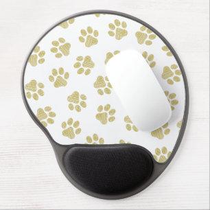 Doodle Paws, Dog Paws, Gold Paws Gel Mouse Pad
