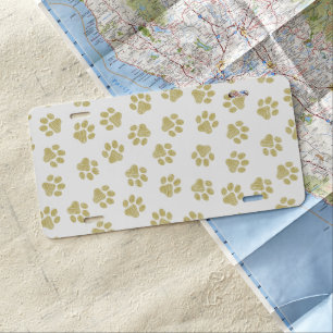 Doodle Paws, Dog Paws, Gold Paws License Plate