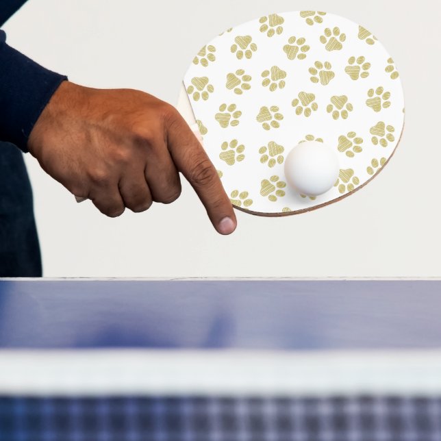 Doodle Paws, Dog Paws, Gold Paws Ping Pong Paddle (Insitu)