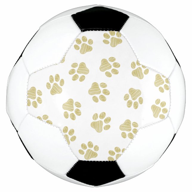Doodle Paws, Dog Paws, Gold Paws Soccer Ball (Front)