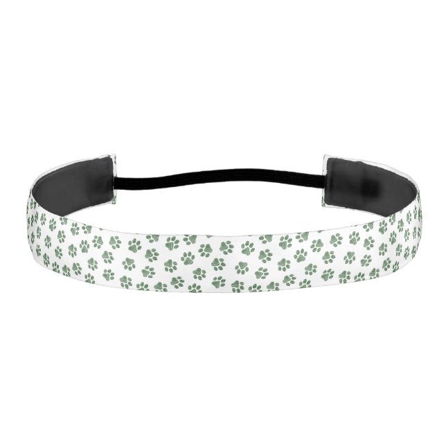 Doodle Paws, Dog Paws, Green Paws Athletic Headband (Front)