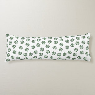 Doodle Paws, Dog Paws, Green Paws Body Pillow