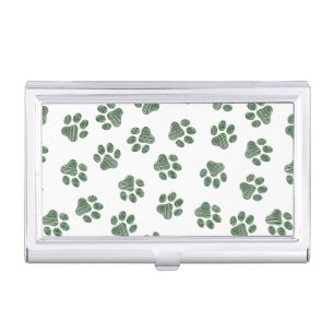 Doodle Paws, Dog Paws, Green Paws Business Card Case