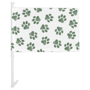 Doodle Paws, Dog Paws, Green Paws Car Flag