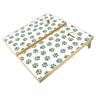 Doodle Paws, Dog Paws, Green Paws Cornhole Set